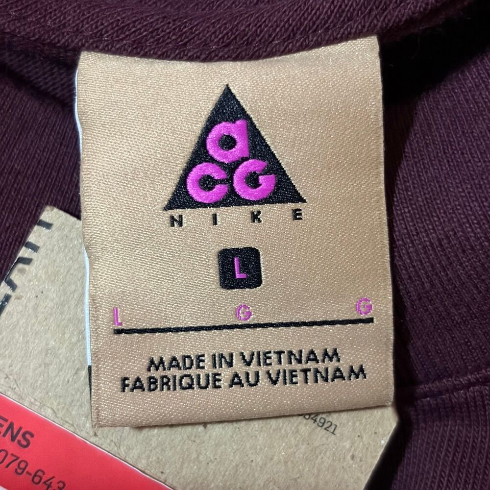 ACG T-Shirt Mens Large Burgundy Long Sleeve Graphic Crew Neck Pullover NWT - Picture 5 of 6